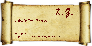 Kuhár Zita névjegykártya